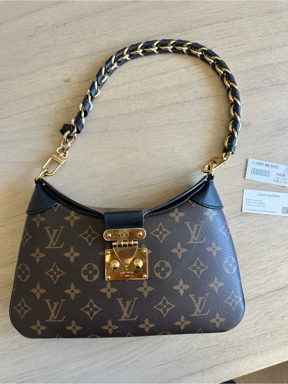 Louis Vuitton Twinny Handbag with Gold Hardware